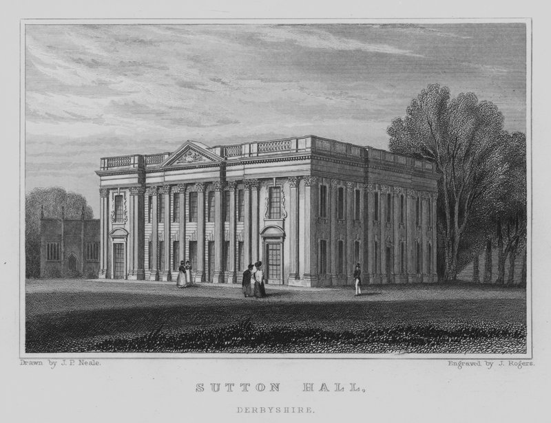 Sutton Hall, Derbyshire da John Preston Neale