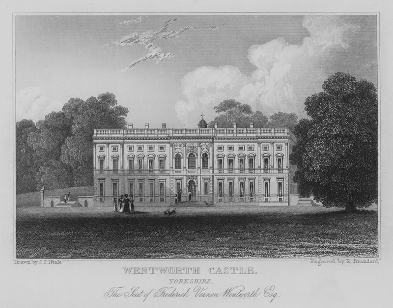 Castello di Wentworth, Yorkshire, La Residenza di Frederick Vernon Wentworth, Esquire (incisione) da John Preston Neale