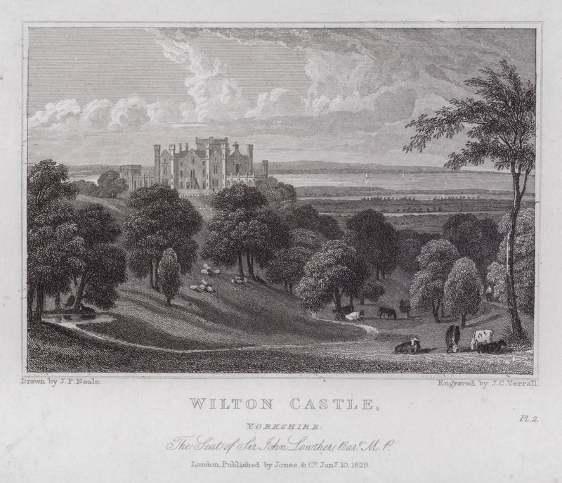 Castello di Wilton, Yorkshire, la Residenza di Sir John Lowther da John Preston Neale