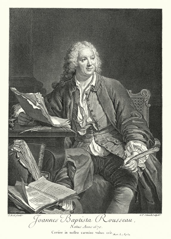 Jean-Baptiste Rousseau, poeta e drammaturgo francese (incisione) da Jacques Andre Joseph Camelot (after) Aved