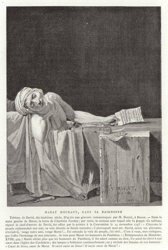 La morte di Marat, 1793 da Jacques Louis David