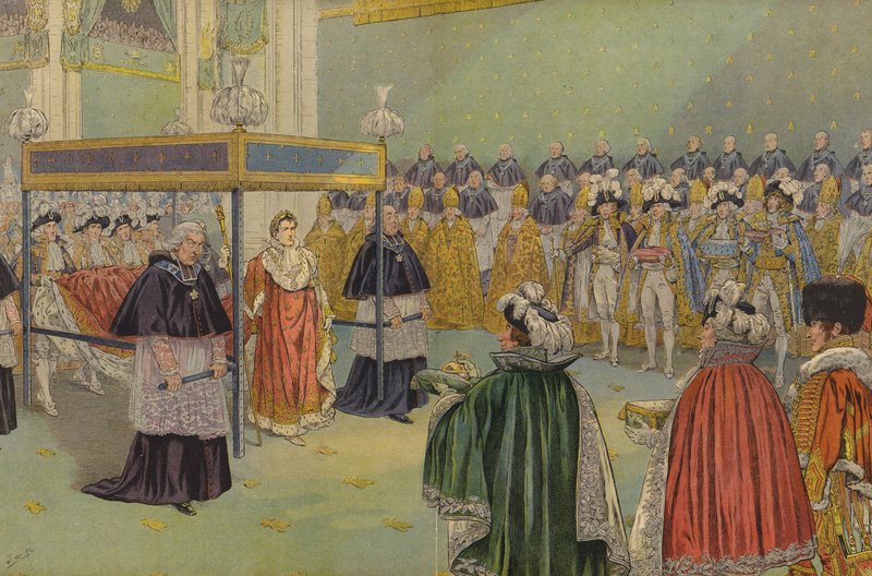 Doni presentati a Napoleone Bonaparte alla sua incoronazione a Parigi da Jacques Marie Gaston Onfray de Breville (Job)