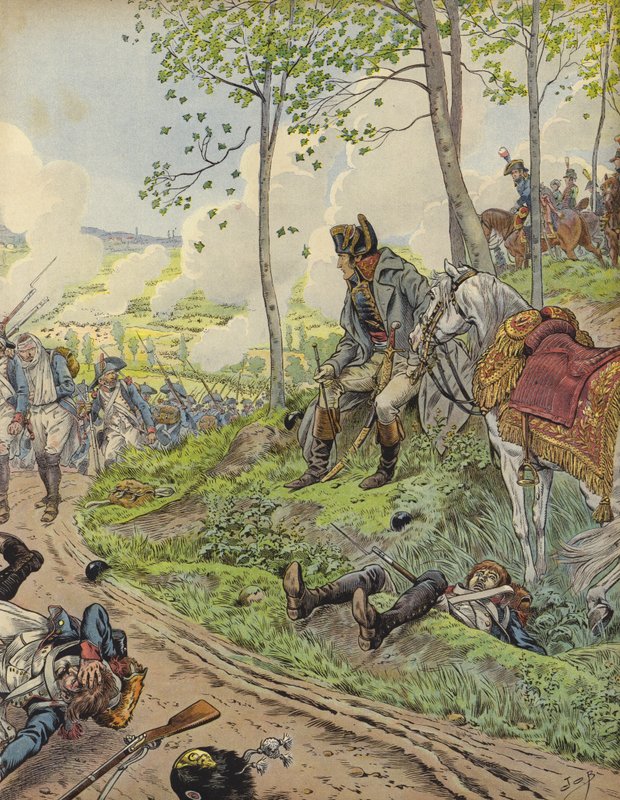 Napoleone Bonaparte a Marengo da Jacques Marie Gaston Onfray de Breville (Job)