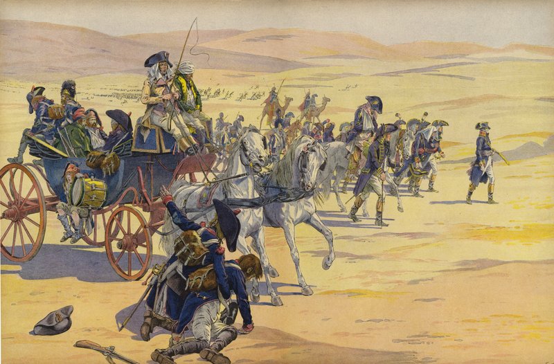 Napoleone Bonaparte e le sue truppe nel deserto da Jacques Marie Gaston Onfray de Breville (Job)