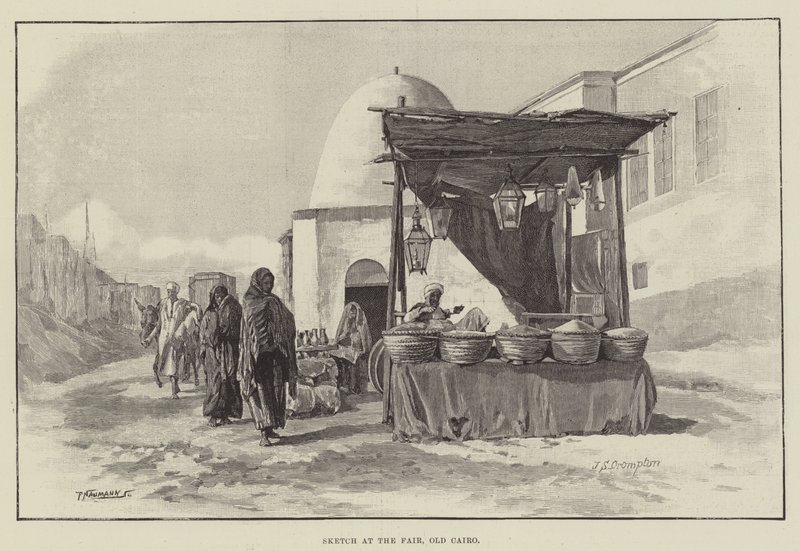 Schizzo alla fiera, Vecchio Cairo da James Shaw Crompton