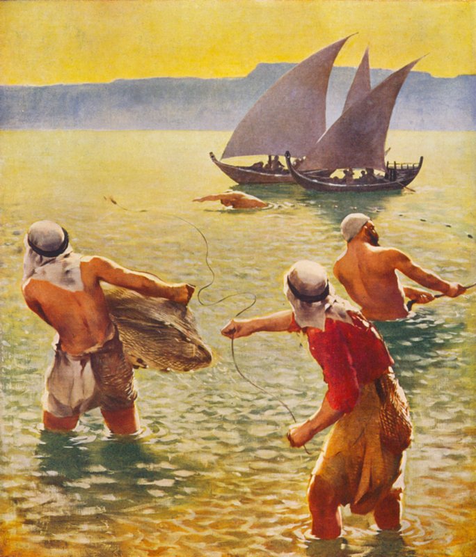 Terra Santa: pesca nel lago di Galilea da James (after) Clark
