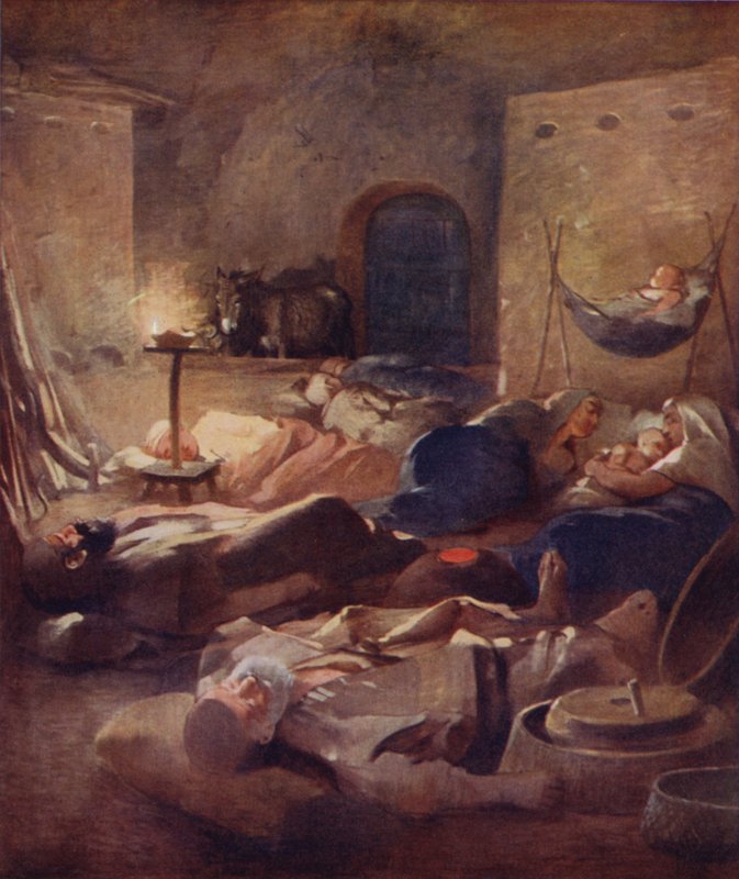 Interno di una Casa Fellahheen di Notte da James Clark