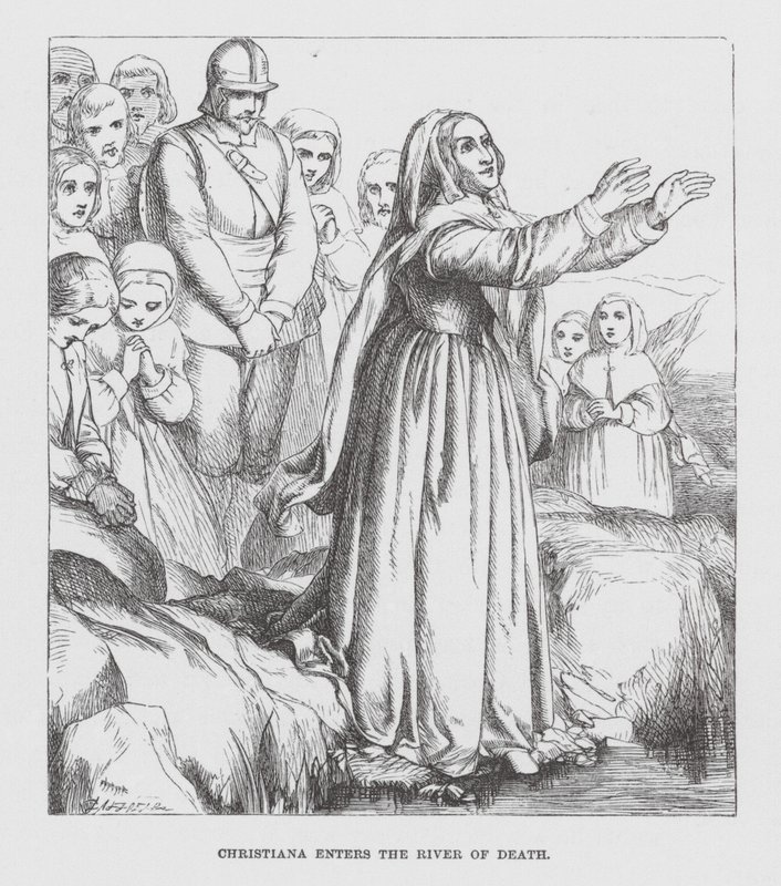 Cristiana entra nel Fiume della Morte (incisione) da James Dawson Watson