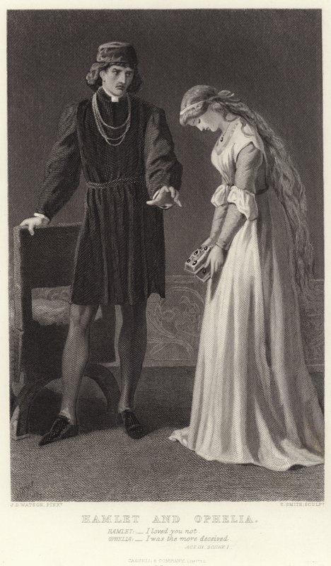 Amleto e Ofelia, Atto III, Scena I da James Dawson Watson