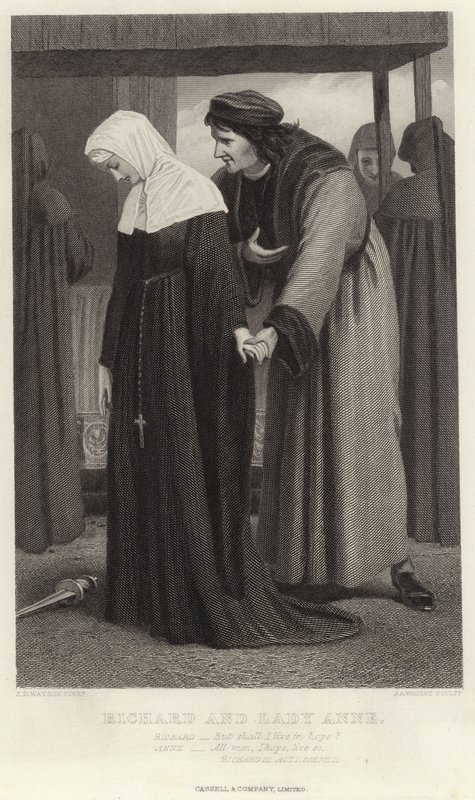 Riccardo e Lady Anne, Riccardo III, Atto I, Scena II da James Dawson Watson
