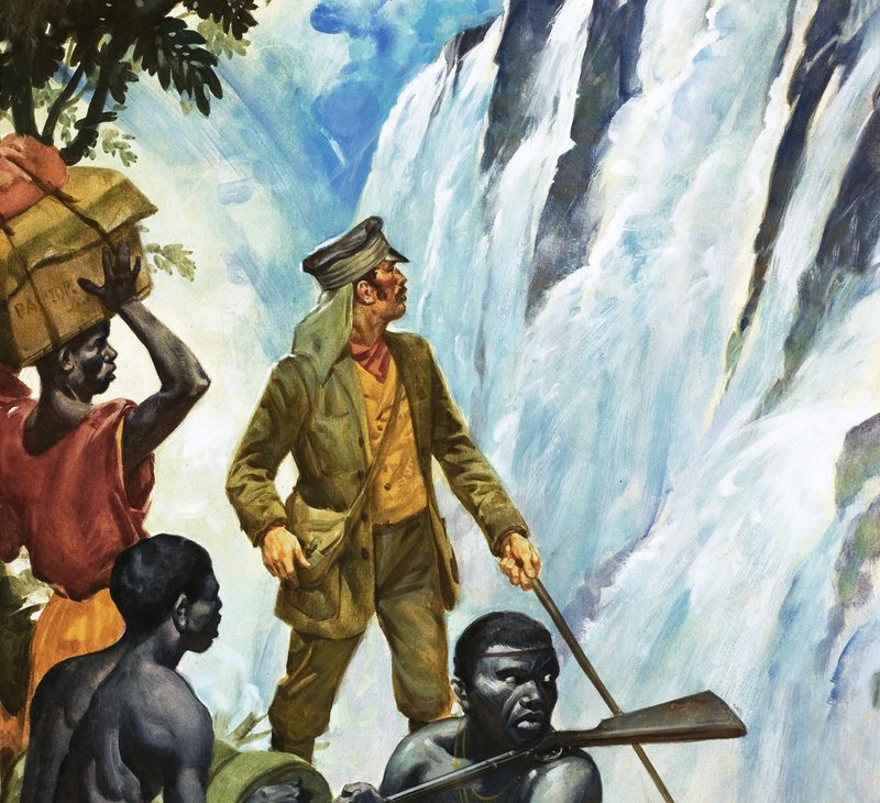 David Livingstone scopre le cascate Vittoria da James Edwin McConnell