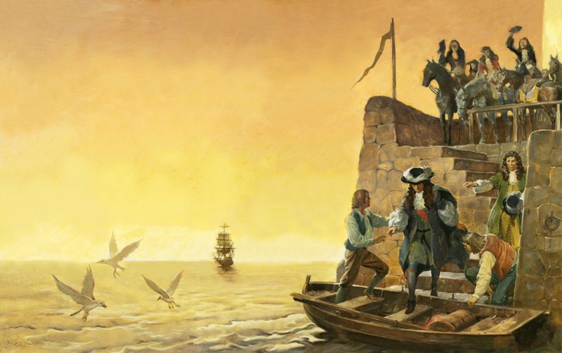 Partenza di Giacomo II (guazzo su carta) da James Edwin McConnell
