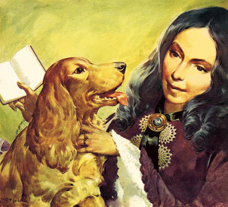 Elizabeth Barrett Browning e il suo cocker spaniel Flush da James Edwin McConnell