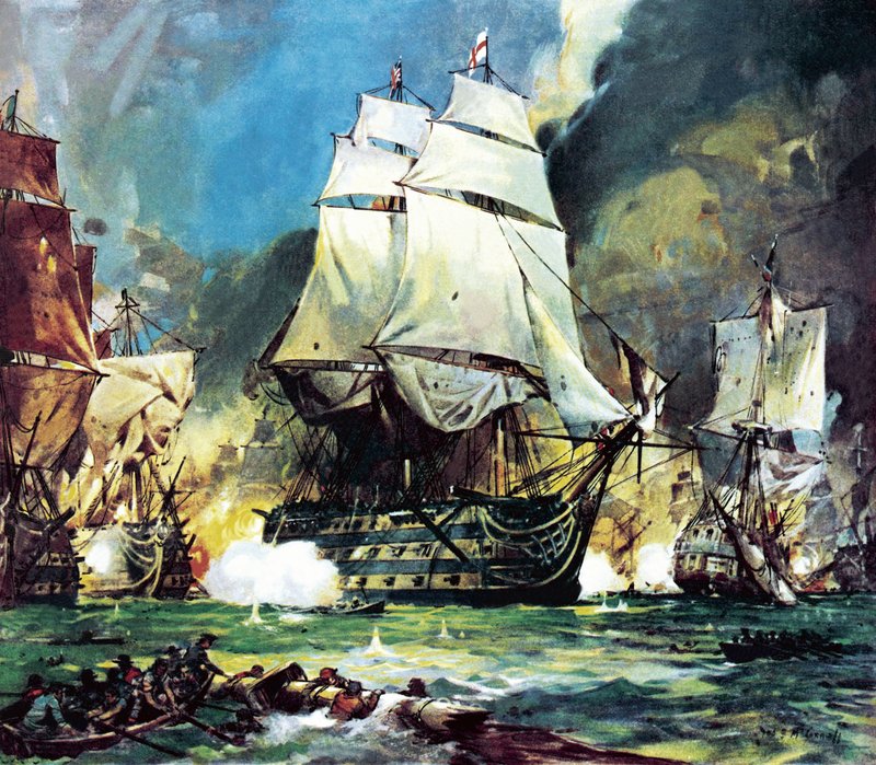 La HMS Victory nella battaglia di Trafalgar da James Edwin McConnell