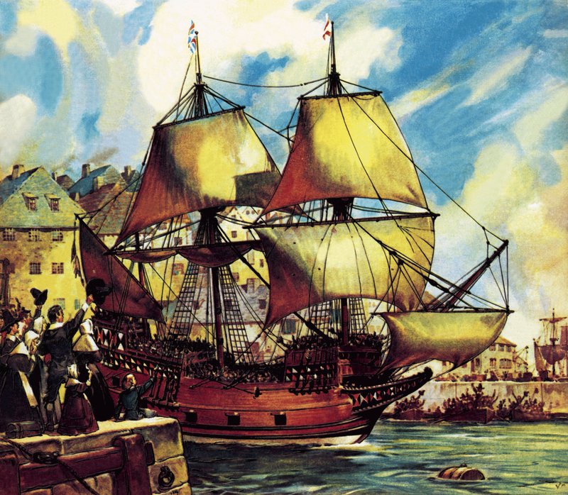 Il Mayflower lascia Plymouth da James Edwin McConnell