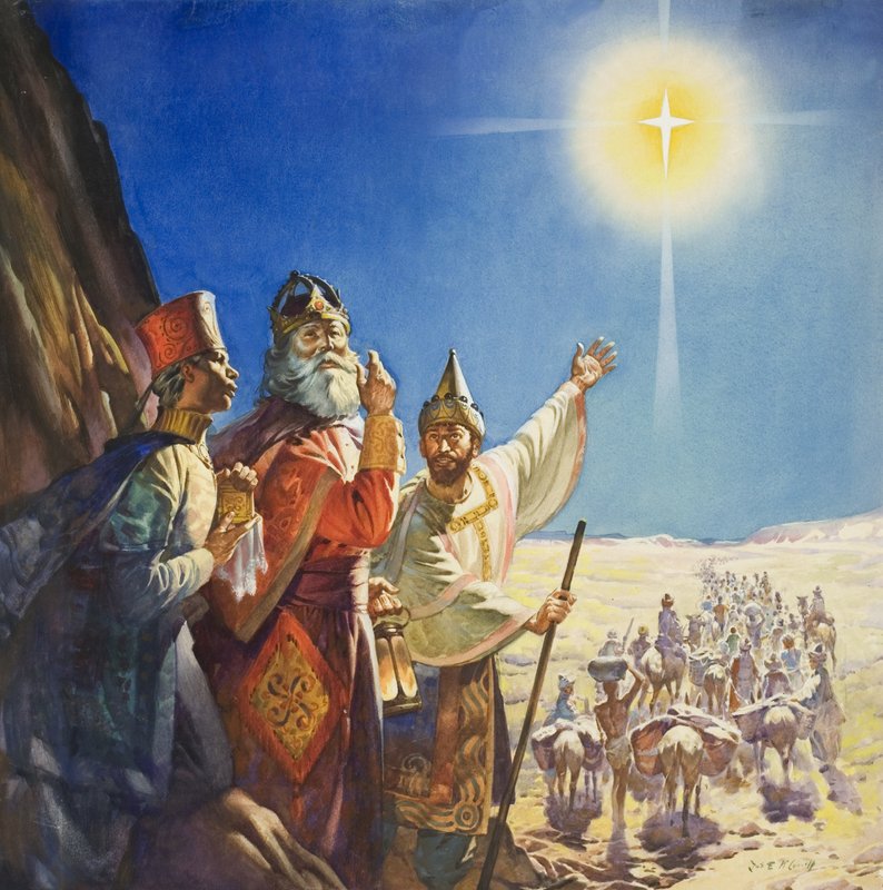 I Re Magi (guazzo su carta) da James Edwin McConnell