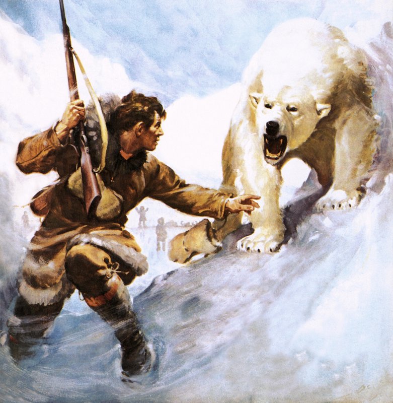 Vilhjalmar Stefansson attaccato da un orso polare da James Edwin McConnell