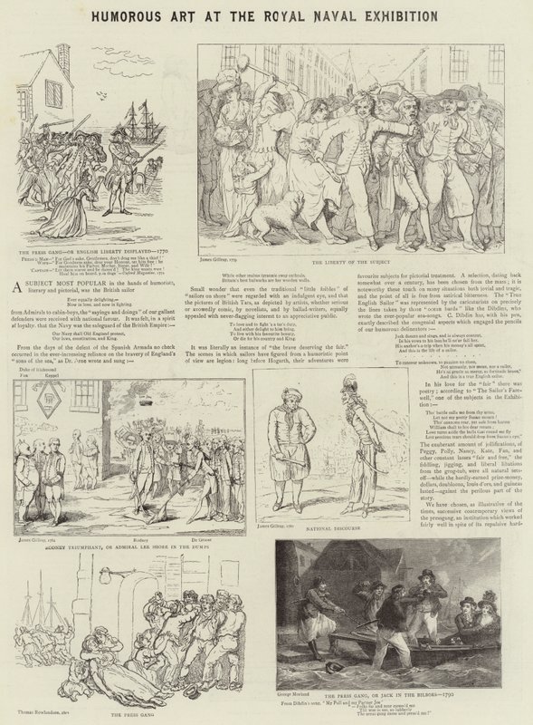 Arte umoristica alla Royal Naval Exhibition da James Gillray