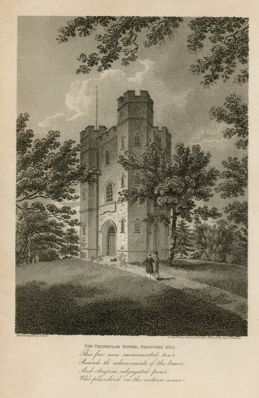 La Torre Triangolare su Shooters Hill da James Storer