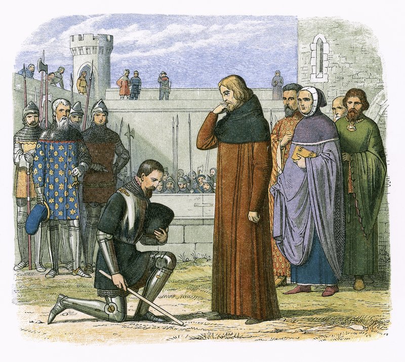 Incontro tra Riccardo II e Enrico Bollinbroke in cui Enrico chiede il trono da James William Edmund Doyle