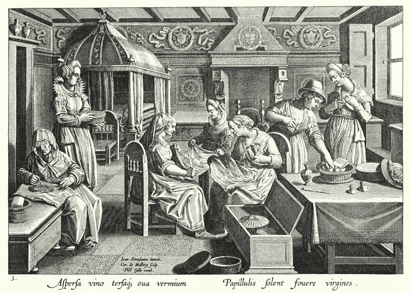 La gestione delle uova di bachi da seta da Jan van der Straet