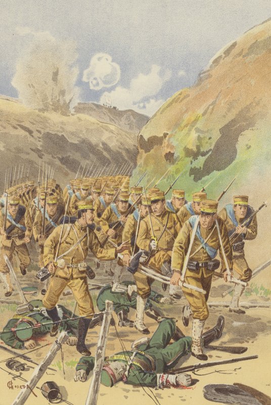 Il tenente Takagi chiede al suo comandante di brigata il permesso di avanzare da Japanese School