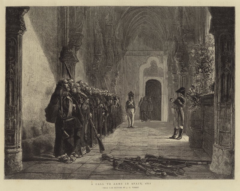 Una chiamata alle armi in Spagna, 1811 da Jehan Georges Vibert