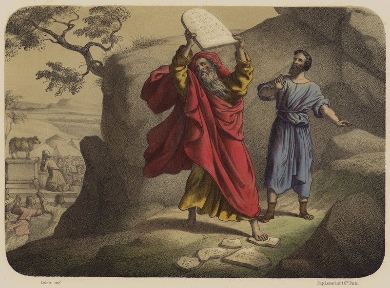 Mosè spezza le tavole della legge da Jean Baptiste Auguste Leloir