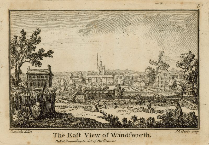 La vista orientale di Wandsworth da Jean Baptiste Claude Chatelain