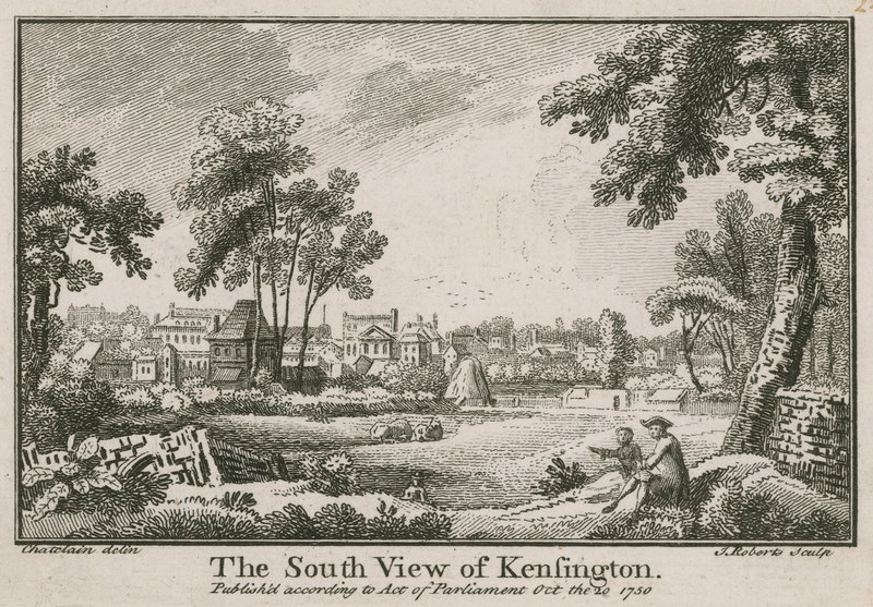 La vista sud di Kensington da Jean Baptiste Claude Chatelain