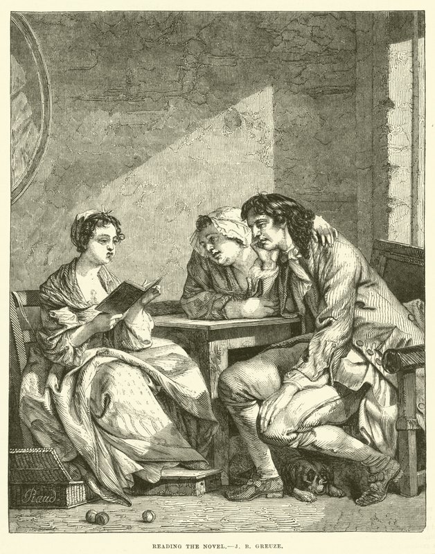 Leggendo il romanzo da Jean Baptiste Greuze