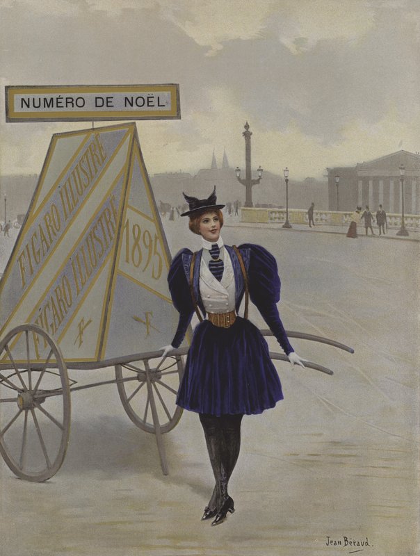 La pubblicità del futuro. Illustrazione di copertina da Le Figaro Illustré, dicembre 1895 da Jean Beraud