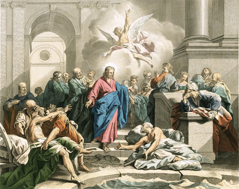 Gesù guarisce un uomo impotente alla piscina di Bethesda da Jean Bernard Restout