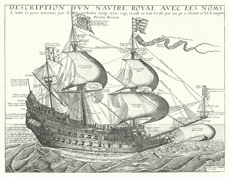 Nave da guerra francese, c1657 da Jean Boisseau