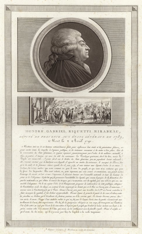 Ritratto di Honoré Gabriel Riqueti, conte di Mirabeau da Jean Duplessi Bertaux
