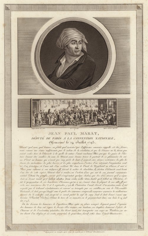 Ritratto di Jean-Paul Marat da Jean Duplessi Bertaux