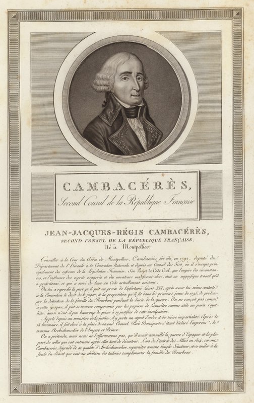Ritratto di Jean Jacques Regis de Cambaceres da Jean Duplessi Bertaux