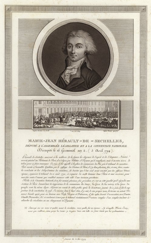 Ritratto di Marie-Jean Herault de Sechelles da Jean Duplessi Bertaux