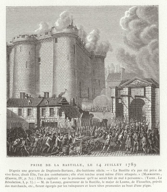 Assalto alla Bastiglia, Parigi, Rivoluzione Francese, 14 luglio 1789 da Jean Duplessis Bertaux
