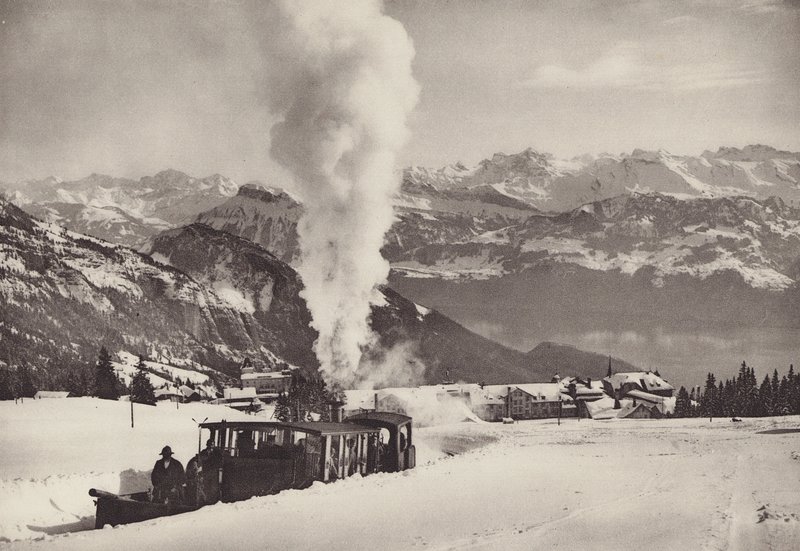 Rigi Kaltbad, treno sportivo invernale della Vitznau Rigi Bahn da Jean Gaberell