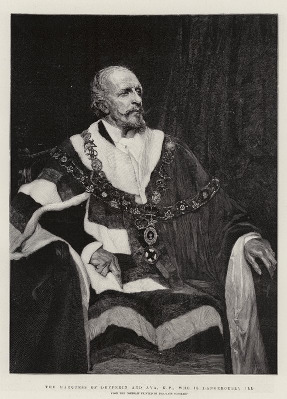 Il Marchese di Dufferin e Ava, KP, gravemente malato da Jean Joseph Benjamin Constant