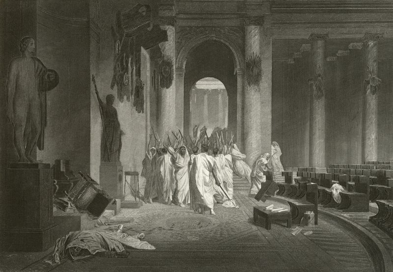 Morte di Giulio Cesare, 44 a.C. da Jean Leon Gerome