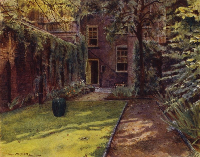 Carlyle House, vista del giardino e della casa da Jessie MacGregor