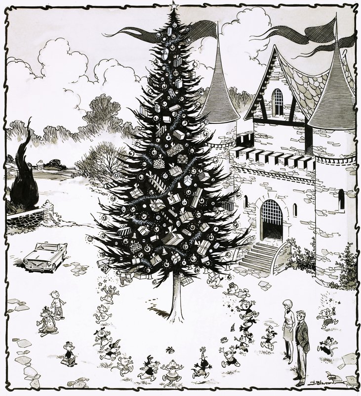 Albero di Natale circondato da animali danzanti da Jesus Blasco