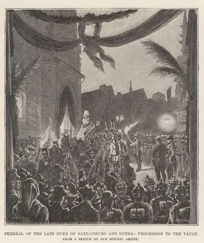 Funerale del defunto Duca di Sassonia-Coburgo e Gotha, Processione alla Cripta da Johann Nepomuk Schonberg