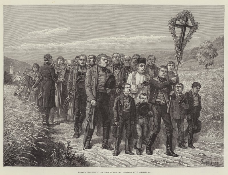 Processione di preghiera per la pioggia in Germania da Johann Nepomuk Schonberg