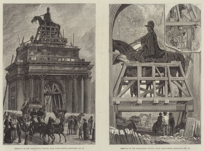 Rimozione della statua di Wellington da Johann Nepomuk Schonberg
