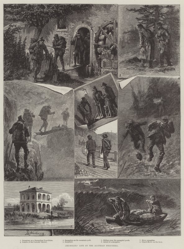 Vita dei contrabbandieri alle frontiere austriache da Johann Nepomuk Schonberg