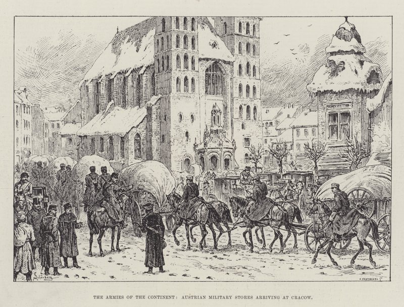 Gli eserciti del continente, arrivo dei depositi militari austriaci a Cracovia da Johann Nepomuk Schonberg