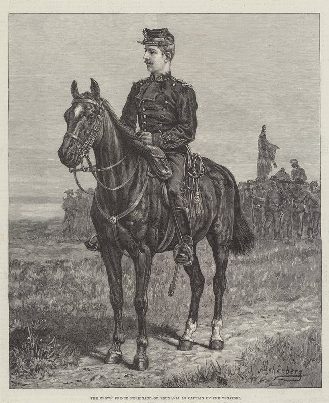 Il principe ereditario Ferdinando di Romania come capitano dei Venatori da Johann Nepomuk Schonberg